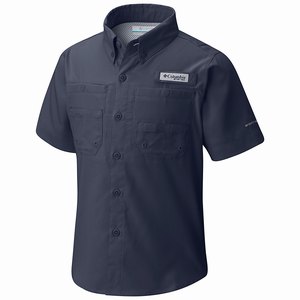 Columbia PFG Tamiami™ Shortärmad Skjorta Pojkar Marinblå (XVNTU7480)